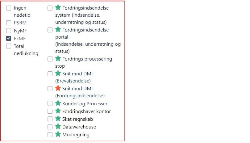 Driftsstatus for DMI og PSRM