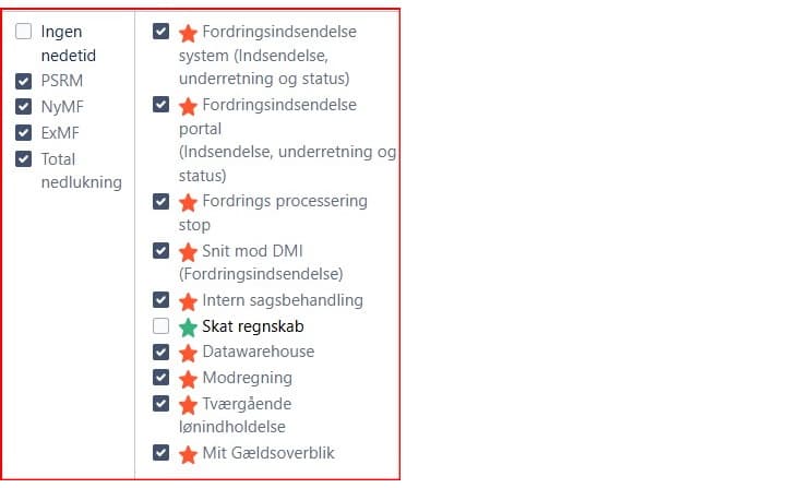 Driftsinformation for PSRM og DMI