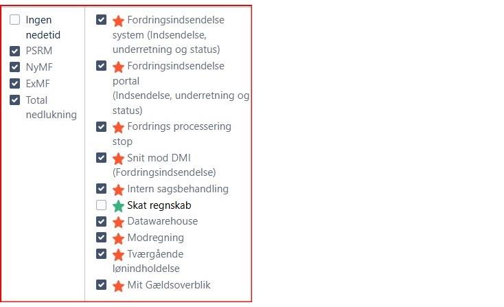 Driftsinformation for PSRM og DMI