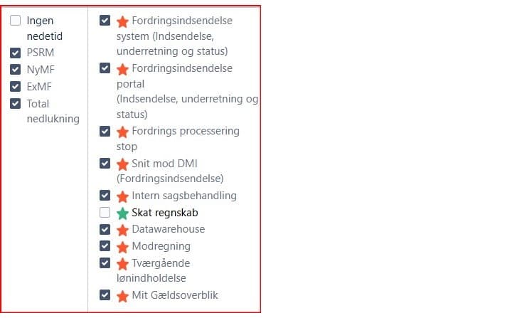 Driftsinformation for PSRM og DMI