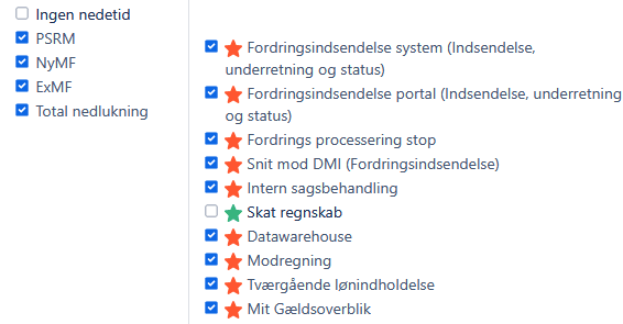 Driftsinformation for PSRM og DMI