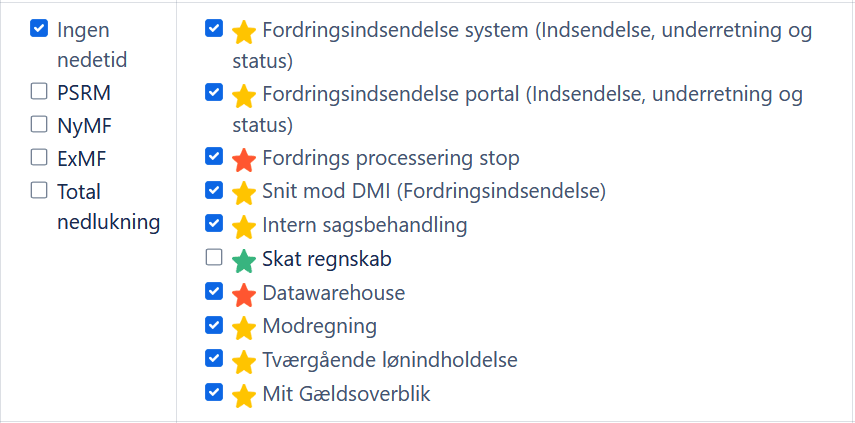Driftsinformation for PSRM og DMI